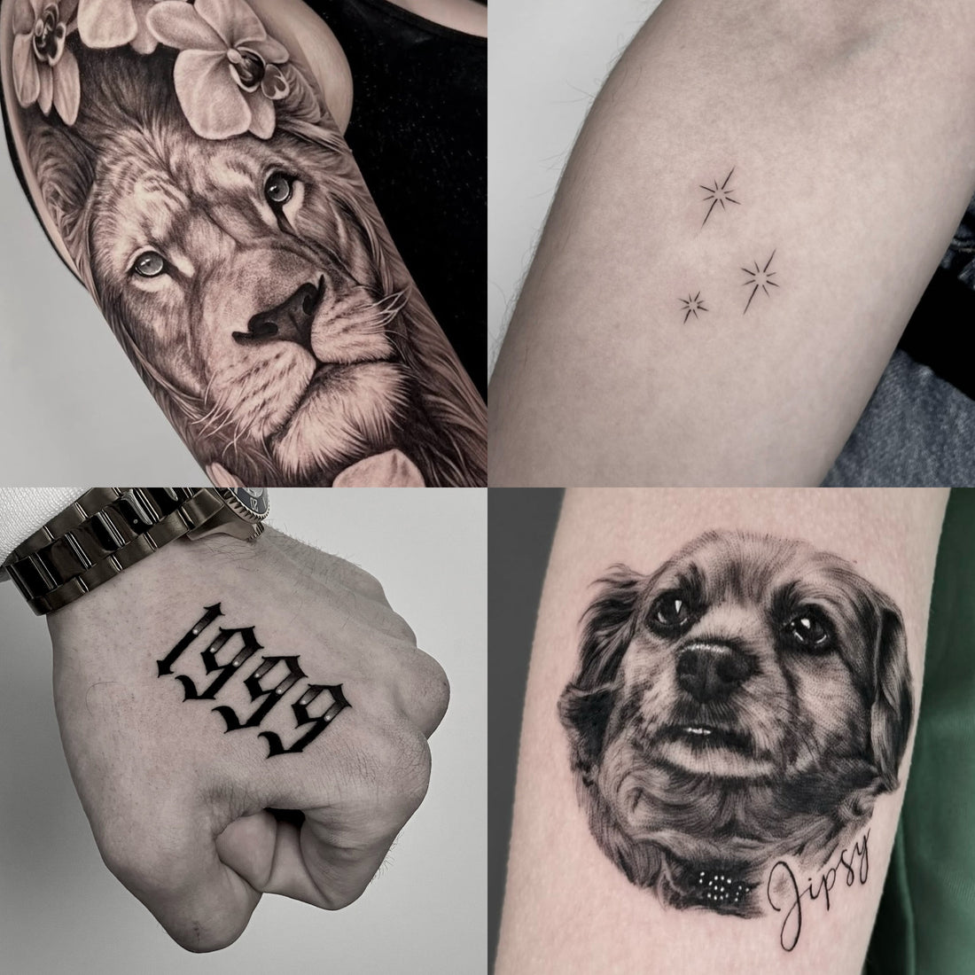 Tatuagem realismo, pet tattoo, lettering, tatuagens delicadas e de linha fina, tatuagens minimalistas no braço – arte personalizada no estúdio de tatuagem em Lisboa, Dilúvio Tattoo Shop