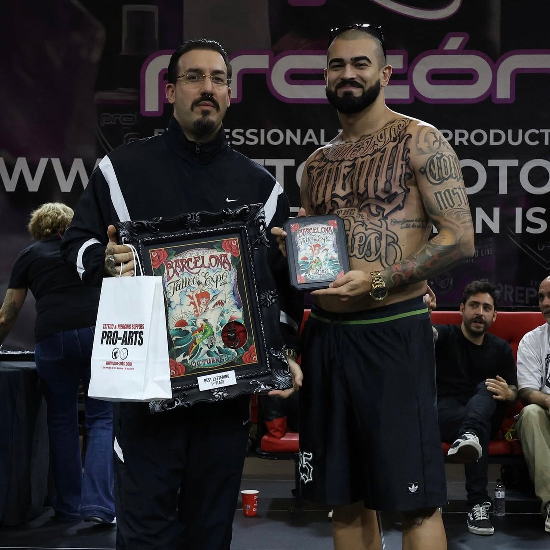 Guizo do Dilúvio Tattoo Studio vence o prémio “Best of Lettering” no Baumfest - Barcelona 2025 - Lettering Tattoo